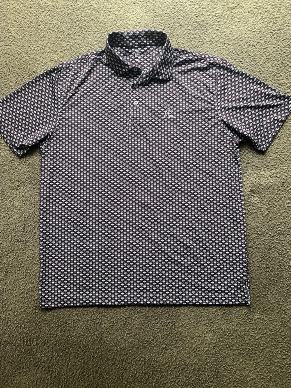 Rhoback UCONN HUSKIES Navy DOG  Short Sleeve Polo